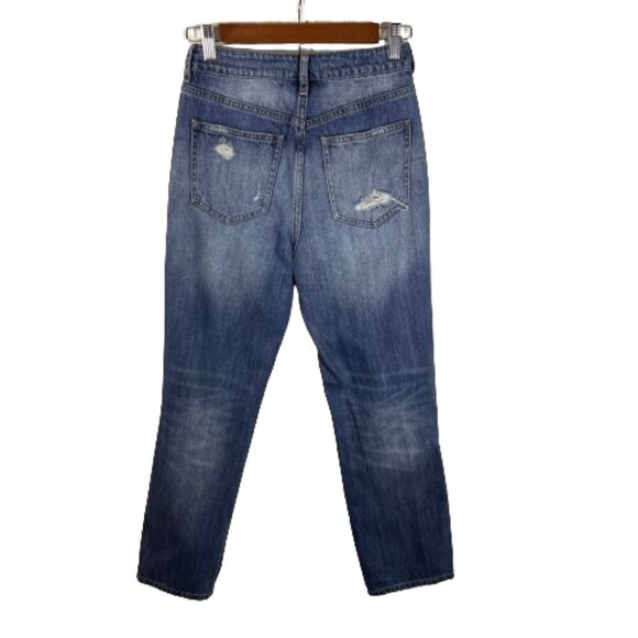 PacSun Womens Mom Jeans Size 25 Cropped High Rise Distressed Ripped Grunge Y2K - Picture 8 of 12